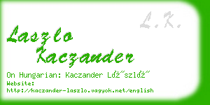 laszlo kaczander business card